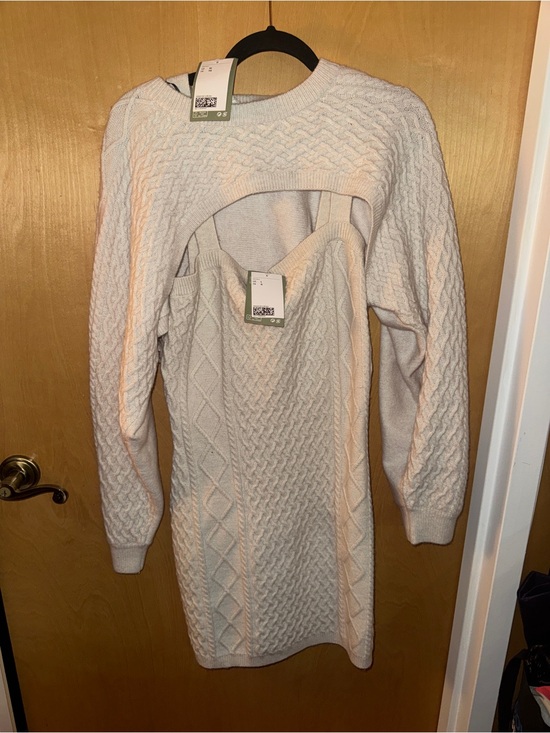 H&M Dresses & Skirts - H&M Two-Piece Cream Cable-Knit Mini Dress